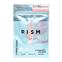 RISM Тканевые маски с экстрактом листьев персика и витамином С для повышения упругости кожи 8 шт