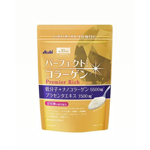 Asahi Колаген з плацентою, гіалуроновою кислотою, глюкозаміном, Q10 Premier Rich