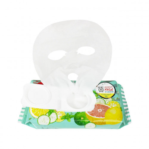 Saborino Экспресс маска для лица тканевая тонизирующая "Успей за 60 секунд" 32 шт