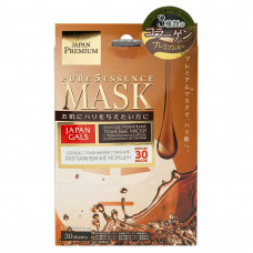  Japan Gals Pure5 Essence Premium маска для лица с тремя видами коллагена 30 шт